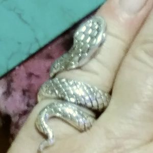 DOUBLE STERLING, SLITHERING SNAKE.         🔥DOUBLE STERLING SHANK  RING. SIZE 7
